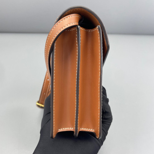 Celine Shoulder Bag Triomphe Brown Dark Grey