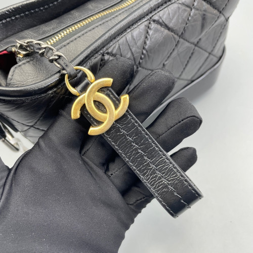 Chanel Quilted Small Gabrielle Hobo Calfskin Black Chanel Quilted Small Gabrielle Hobo Calfskin Black