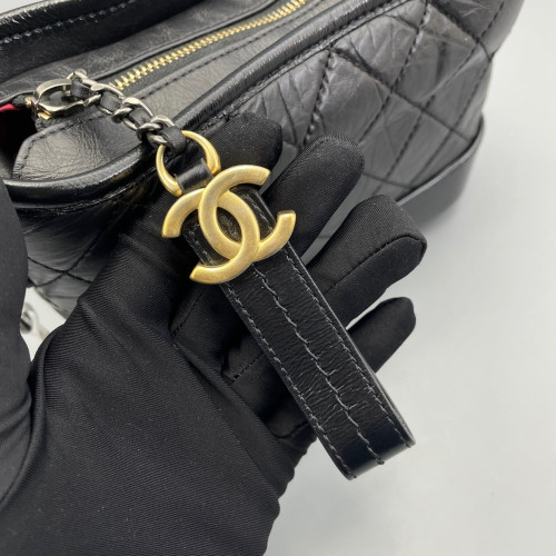 Chanel Quilted Small Gabrielle Hobo Calfskin Black Chanel Quilted Small Gabrielle Hobo Calfskin Black