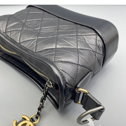 Chanel Quilted Small Gabrielle Hobo Calfskin Black Chanel Quilted Small Gabrielle Hobo Calfskin Black