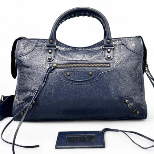 Balenciaga Medium City Arena Lambskin Dark Blue