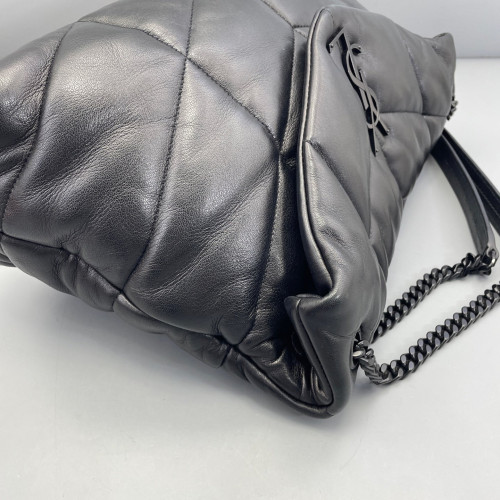 Yves Saint Laurent Medium Loulou Puffer Chain Soft Calfskin Black