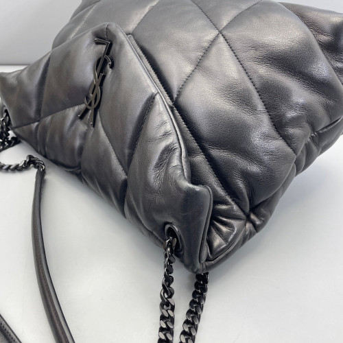 Yves Saint Laurent Medium Loulou Puffer Chain Soft Calfskin Black