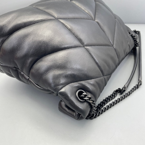 Yves Saint Laurent Medium Loulou Puffer Chain Soft Calfskin Black