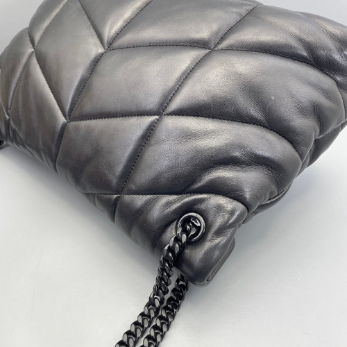Yves Saint Laurent Medium Loulou Puffer Chain Soft Calfskin Black