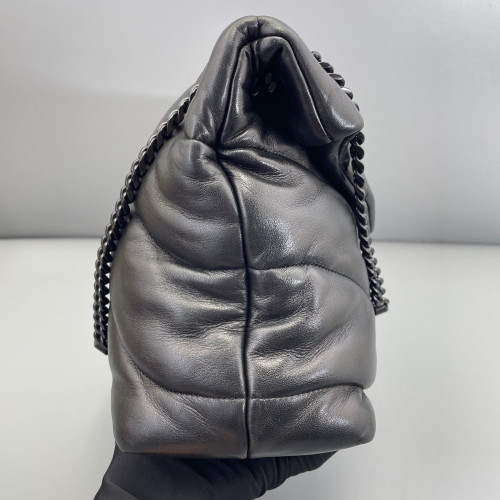 Yves Saint Laurent Medium Loulou Puffer Chain Soft Calfskin Black