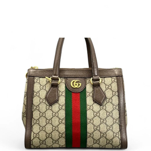 Gucci Tote Bag GG Supreme Monogram Beige Ebony Dark Brown