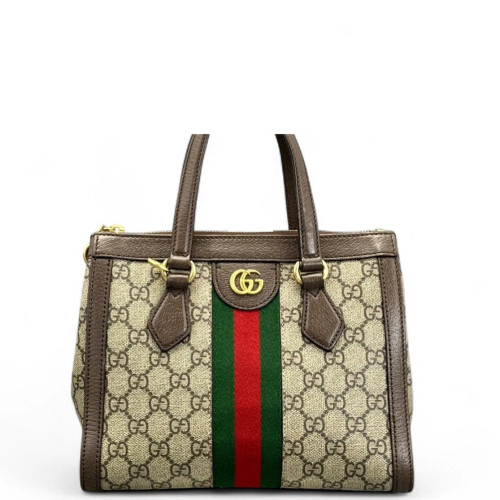 Gucci Tote Bag GG Supreme Monogram Beige Ebony Dark Brown