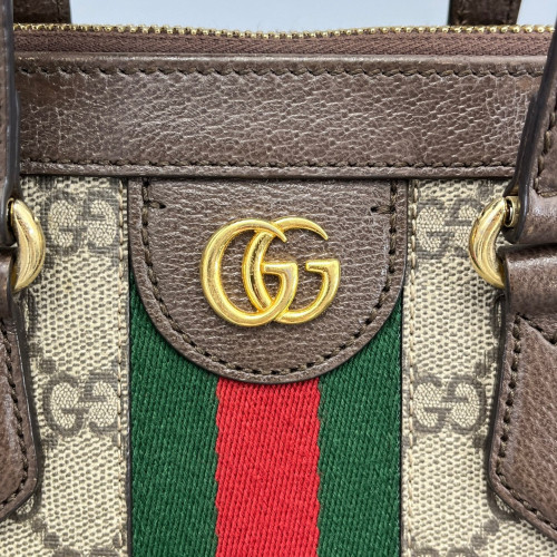 Gucci Tote Bag GG Supreme Monogram Beige Ebony Dark Brown