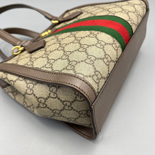 Gucci Tote Bag GG Supreme Monogram Beige Ebony Dark Brown