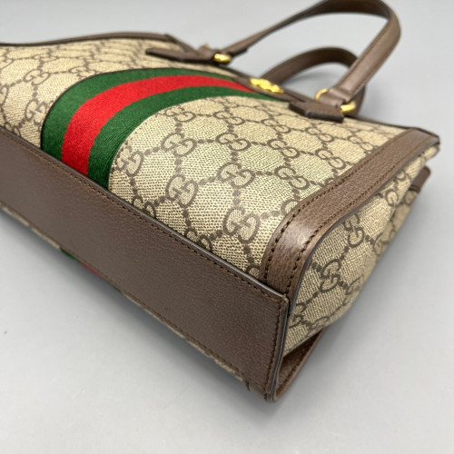 Gucci Tote Bag GG Supreme Monogram Beige Ebony Dark Brown