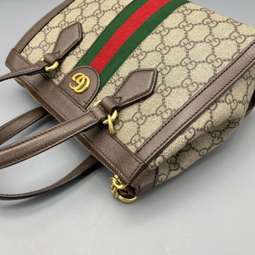 Gucci Tote Bag GG Supreme Monogram Beige Ebony Dark Brown