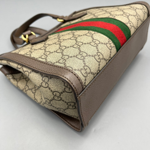 Gucci Tote Bag GG Supreme Monogram Beige Ebony Dark Brown