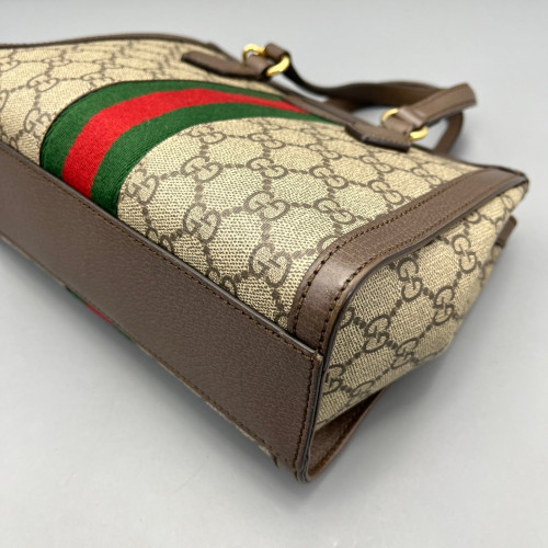 Gucci Tote Bag GG Supreme Monogram Beige Ebony Dark Brown