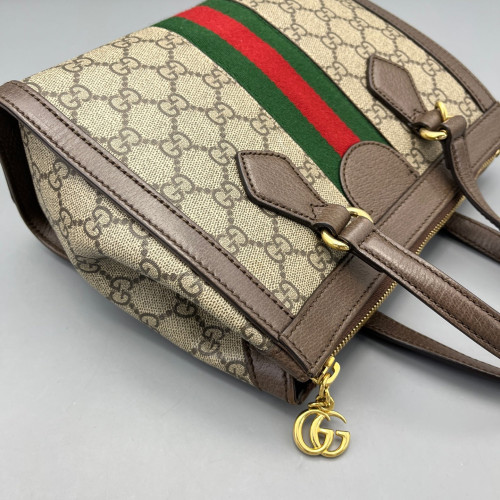 Gucci Tote Bag GG Supreme Monogram Beige Ebony Dark Brown