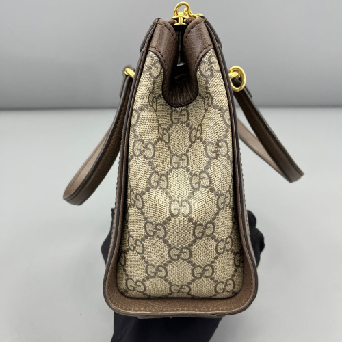 Gucci Tote Bag GG Supreme Monogram Beige Ebony Dark Brown