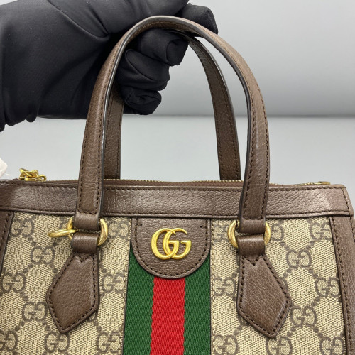 Gucci Tote Bag GG Supreme Monogram Beige Ebony Dark Brown