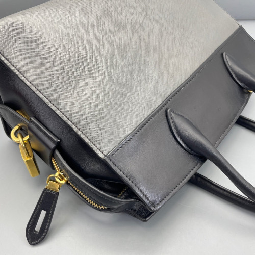Prada Medium Esplanade Saffiano Calfskin Black Grey