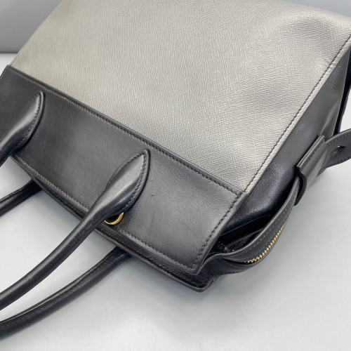 Prada Medium Esplanade Saffiano Calfskin Black Grey