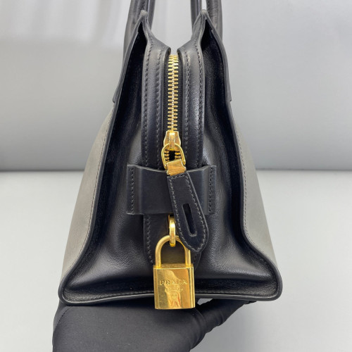 Prada Medium Esplanade Saffiano Calfskin Black Grey