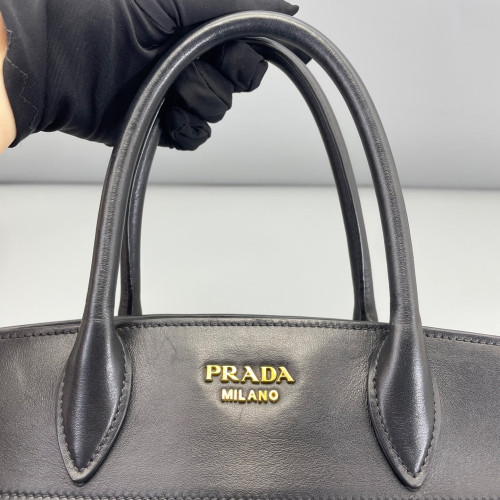 Prada Medium Esplanade Saffiano Calfskin Black Grey