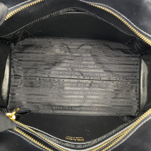 Prada Medium Esplanade Saffiano Calfskin Black Grey