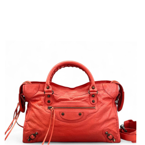 Balenciaga Medium City Arena Lambskin Red Orange Balenciaga Medium City Arena Lambskin Red Orange