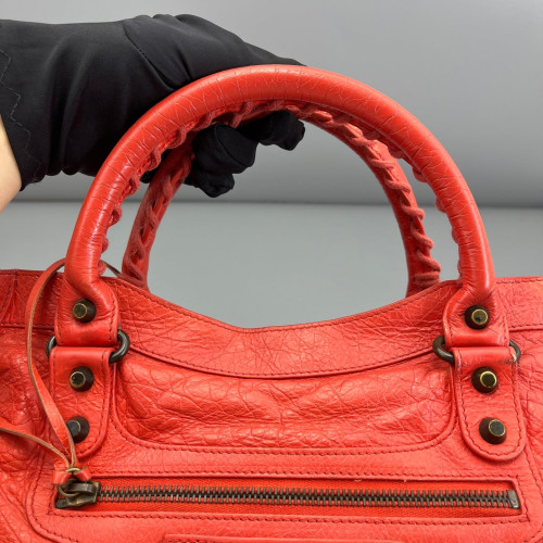Balenciaga Medium City Arena Lambskin Red Orange Balenciaga Medium City Arena Lambskin Red Orange