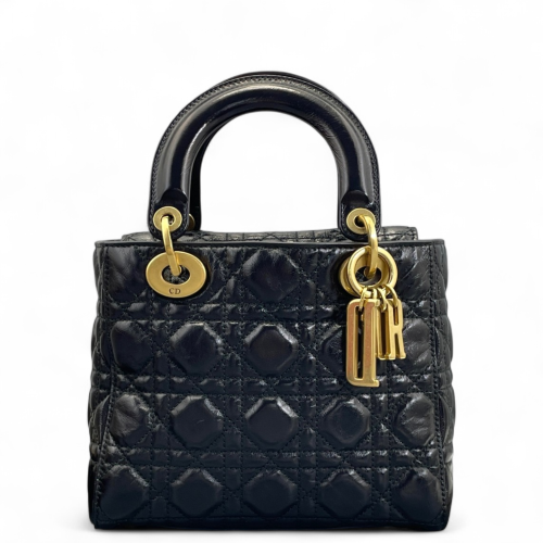 Dior Cannage Small Lady Dior Calfskin Black