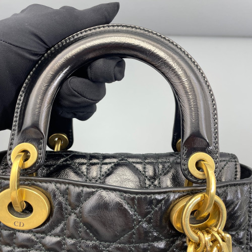 Dior Cannage Small Lady Dior Calfskin Black