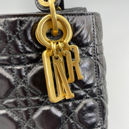 Dior Cannage Small Lady Dior Calfskin Black
