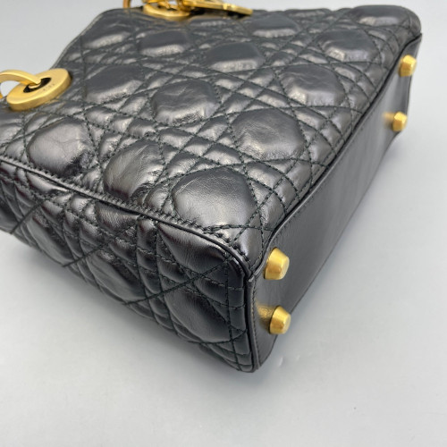 Dior Cannage Small Lady Dior Calfskin Black