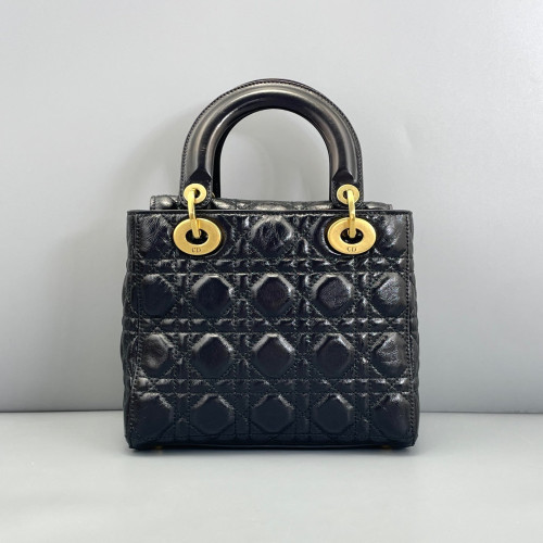 Dior Cannage Small Lady Dior Calfskin Black