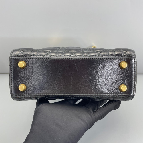Dior Cannage Small Lady Dior Calfskin Black