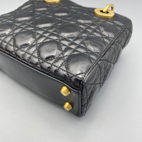 Dior Cannage Small Lady Dior Calfskin Black