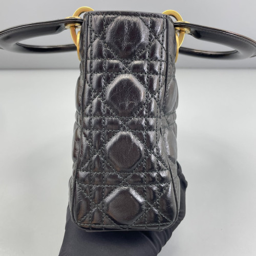 Dior Cannage Small Lady Dior Calfskin Black