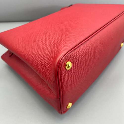 Prada Large Double Bag Saffiano Calfskin Red