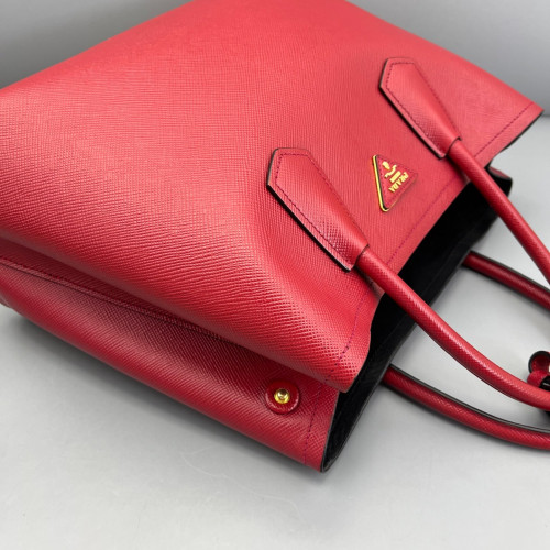 Prada Large Double Bag Saffiano Calfskin Red