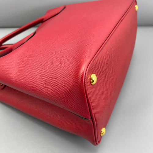 Prada Large Double Bag Saffiano Calfskin Red