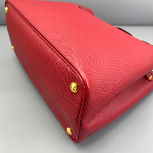 Prada Large Double Bag Saffiano Calfskin Red