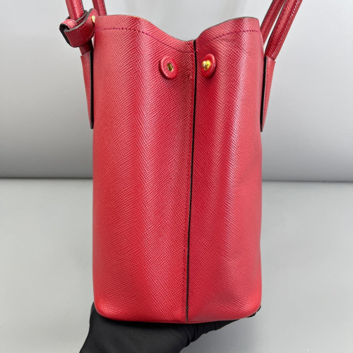 Prada Large Double Bag Saffiano Calfskin Red