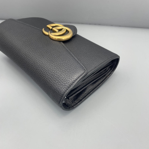 Gucci GG Marmont Chain Wallet Grained Calfskin Black Gucci GG Marmont Chain Wallet Grained Calfskin Black