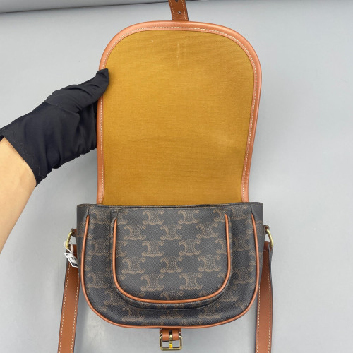 Celine Medium Folco Bag Triomphe Brown
