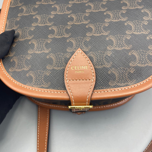 Celine Medium Folco Bag Triomphe Brown