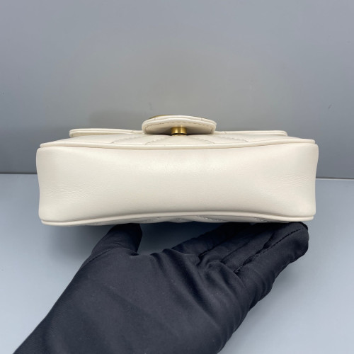 Gucci Diamante Super Mini GG Marmont Calfskin White