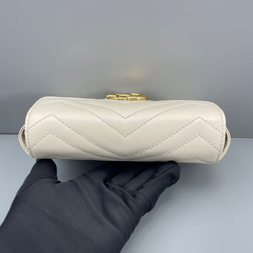 Gucci Diamante Super Mini GG Marmont Calfskin White