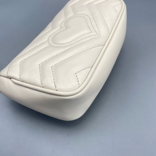 Gucci Diamante Super Mini GG Marmont Calfskin White