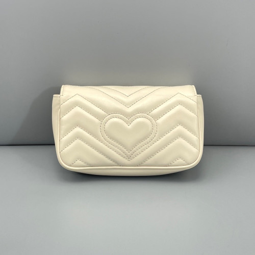 Gucci Diamante Super Mini GG Marmont Calfskin White
