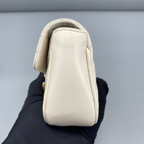 Gucci Diamante Super Mini GG Marmont Calfskin White