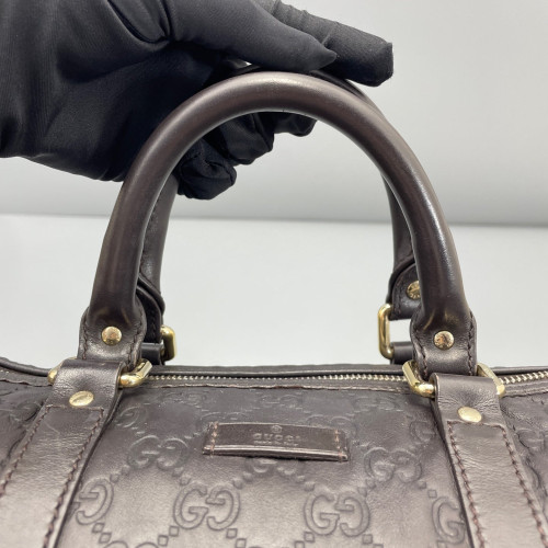 Gucci Boston Bag Guccissima Espresso Brown